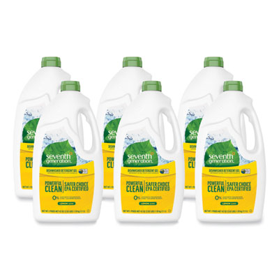 Natural Automatic Dishwasher Gel, Lemon, 42 oz Bottle, 6/Carton