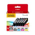 2021C007 (CLI-281; PGI-280 XL) ChromaLife100+ Ink, Black XL/Black/Cyan/Magenta/Yellow, 5/Pack