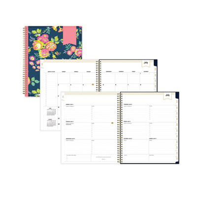 Day Designer Peyton Create-Your-Own Cover Weekly/Monthly Planner, Floral, 11 x 8.5, Navy, 12-Month (July to June): 2024-2025