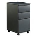 File Pedestal with Full-Length Pull, Left or Right, 3-Drawers: Box/Box/File, Legal/Letter, Charcoal, 14.96" x 19.29" x 27.75"