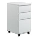 File Pedestal with Full-Length Pull, Left/Right, 3-Drawers: Box/Box/File, Legal/Letter, Light Gray, 14.96" x 19.29" x 27.75"