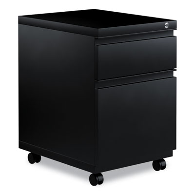 File Pedestal with Full-Length Pull, Left or Right, 2-Drawers: Box/File, Legal/Letter, Black, 14.96" x 19.29" x 21.65"