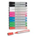Bullet Tip Low-Odor Liquid Glass Markers with Erasers, Broad Bullet Tip, Assorted Colors, 12/Pack