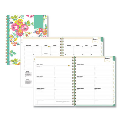 Day Designer Peyton Create-Your-Own Cover Weekly/Monthly Planner, Floral Artwork, 11 x 8.5, White, 12-Month (Jan-Dec): 2025