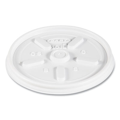 Vented Plastic Hot Cup Lids, 10 oz Cups, White, 1,000/Carton