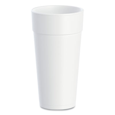 Foam Drink Cups, Hot/Cold, 24 oz, White, 25/Bag, 20 Bags/Carton