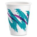 Jazz Paper Hot Cups, 8 oz, White/Green/Purple, 50/Bag, 20 Bags/Carton