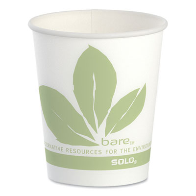 Bare Eco-Forward Paper Cold Cups, 5 oz, Green/White, 100/Sleeve, 30 Sleeves/Carton