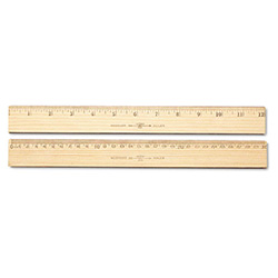 Wood Ruler, Metric and 1/16" Scale with Single Metal Edge, 12"/30 cm Long