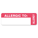 Medical Labels, ALLERGIC TO, 1 x 3, White, 500/Roll