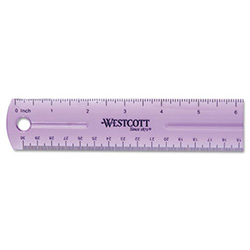 12" Jewel Colored Ruler, Standard/Metric, Plastic