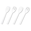 Table Set Plastic Serving Forks and Spoons, White, 24 Forks, 24 Spoons per Pack