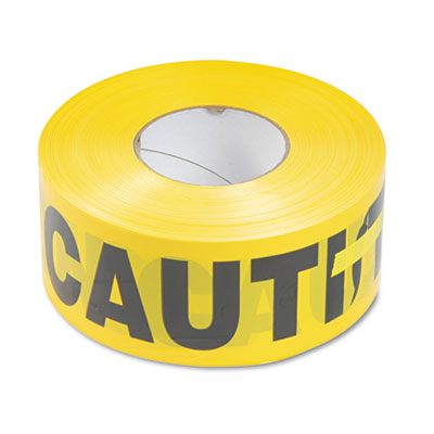 Caution Barricade Safety Tape, 3" x 1,000 ft, Black/Yellow