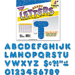 Ready Letters Sparkles Letter Set, Blue Sparkle, 4"h, 71/Set