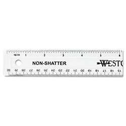 Non-Shatter Flexible Ruler, Standard/Metric, 12" Long, Plastic, Clear