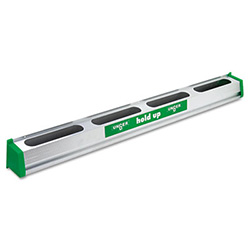 Hold Up Aluminum Tool Rack, 36w x 3.5d x 3.5h, Aluminum/Green