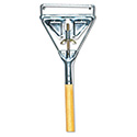 Quick Change Metal Head Mop Handle for No. 20 and Up Heads, 62" Wood Handle