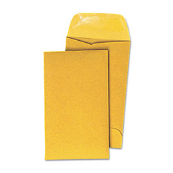 Kraft Coin Envelope, #5 1/2, Round Flap, Gummed Closure, 3.13 x 5.5, Light Brown Kraft, 500/Box