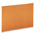 Cork Bulletin Board, 48" x 36", Tan Surface, Satin Aluminum Frame