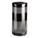 Classics Perforated Open Top Receptacle, 25 gal, Steel, Black