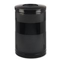 Classics Perforated Open Top Receptacle, 51 gal, Steel, Black